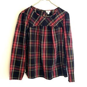[J. Crew] Plaid Blouse - Size Medium